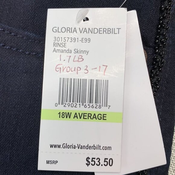 Gloria Vanderbilt Womens Plus Size Amanda Skinny Jeans 18W - Picture 10 of 12